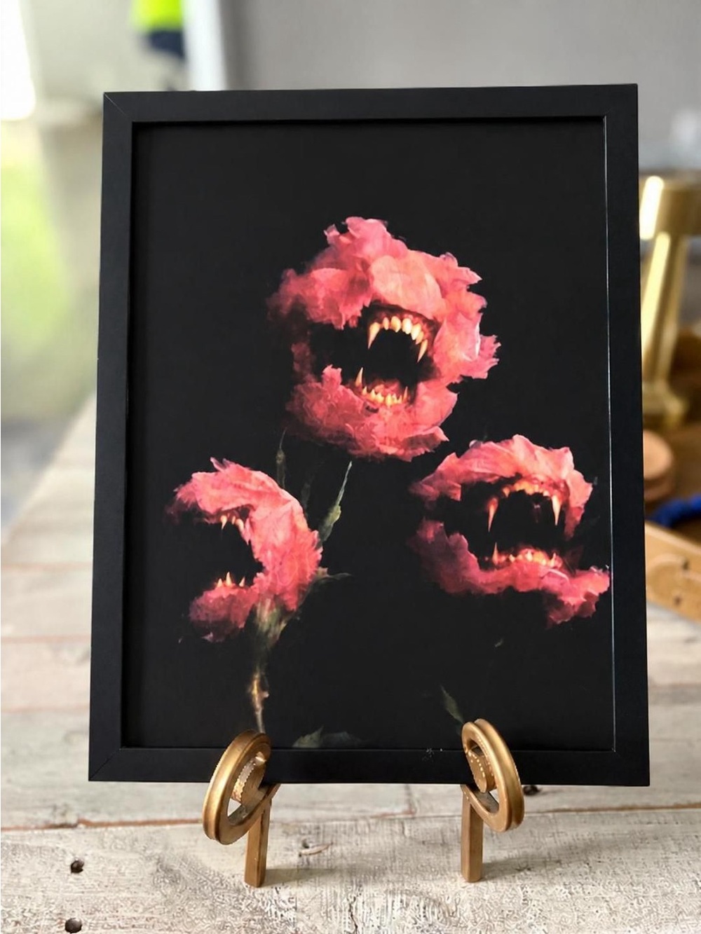 Dark Gothic Floral Print 8x10 Framed Wall Art Moody Decor